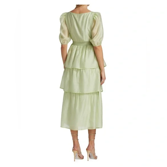 Wayf Tiered MIDI Dress, Seafoam, Size S - EUC! Worn once for a wedding! - Picture 4 of 8